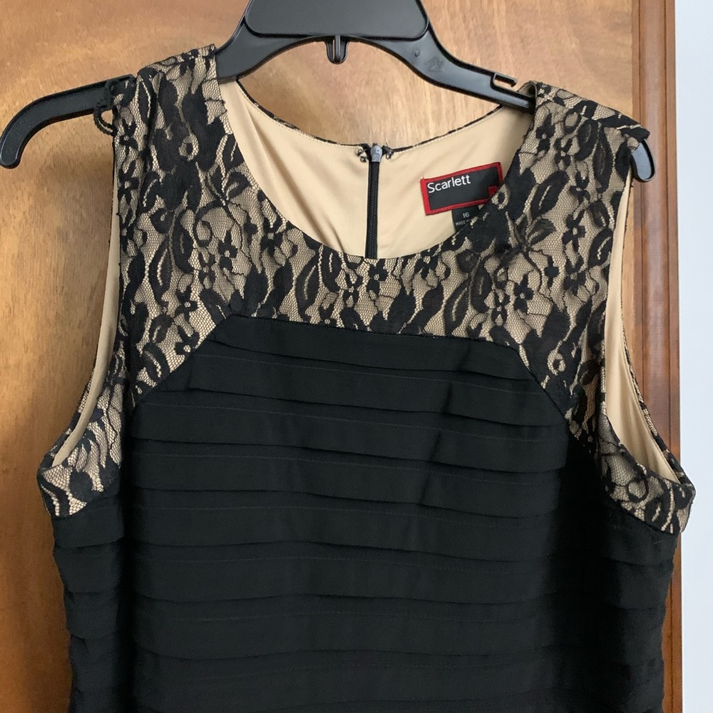 Black cocktail dress with lace